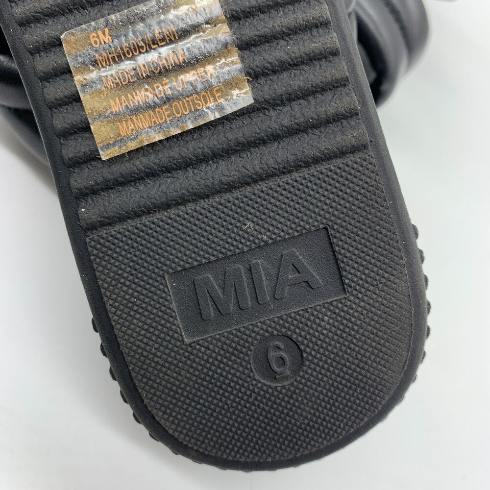 MIA Leni Platform Slide Sandal In Black Womens Size 6 Chunky - Picture 9 of 9